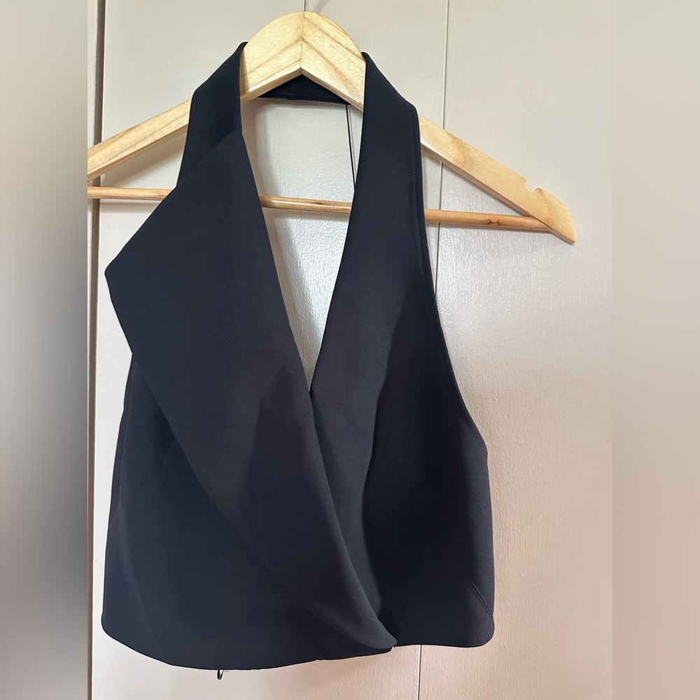 AQ/AQ Black Halter neck top